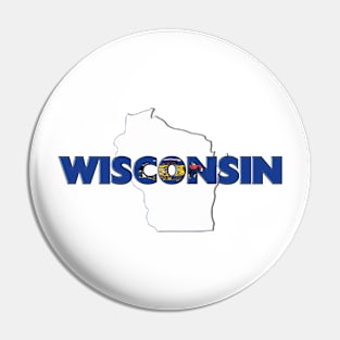 Wisconsin Colored State Letters Pin