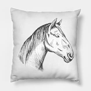 Horse hand drawn Pillow