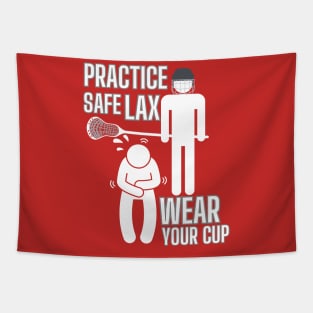 Lacrosse, Safe LAX Wear Your Cup Tapestry