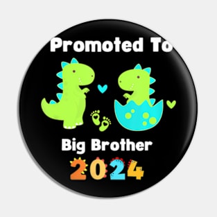 Kids Promoted To Big Brother Est 2024 Dinosaur T Rex Boys Pin