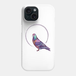 Pigeon ink digital vector illustration Phone Case