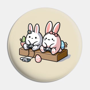 Easter Peeps: Cute Animals Playing Video Games Sticker Pin