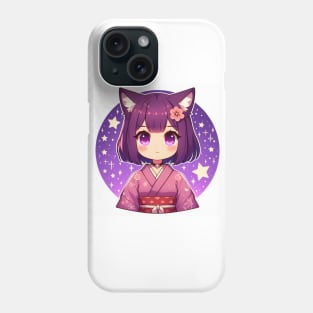 Cute Anime Girl in Kimono Phone Case