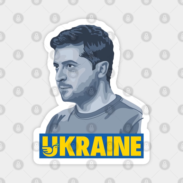 Volodymyr Zelensky Portrait Magnet by Slightly Unhinged