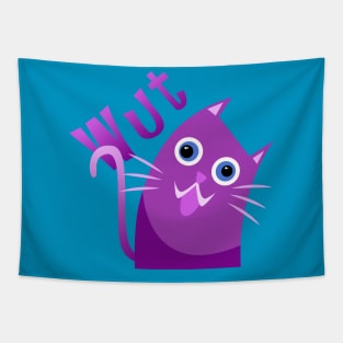 Pretty Purple Silly Cat Tapestry