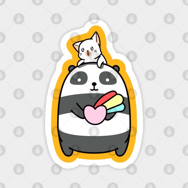 Cute Panda Rainbow Love for Kitty Magnet by Suga Collection