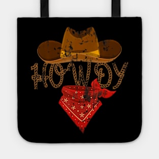 Western Cowboy Howdy Fit Short Sleeve Black Polyester Cotton Tote