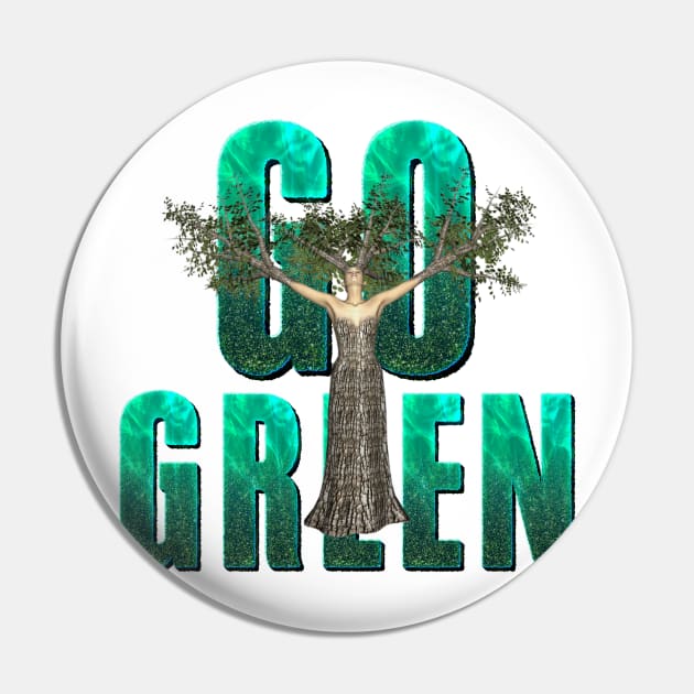 Go Green Pin by teepossible