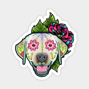 Labrador Retriever in Yellow - Day of the Dead Sugar Skull Dog Magnet