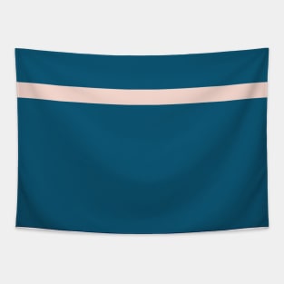 A miraculous miscellany of Navy, Deep Sea Blue, Sea, Pale Cyan and Champagne Pink stripes. Tapestry