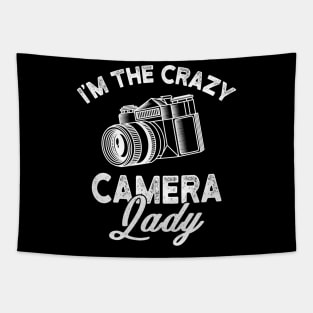 Crazy Camera Lady Funny Gift Tapestry