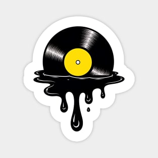 Melting Vinyl Record: Distorted Music Magnet
