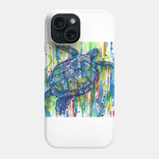 TURTLE watercolor and ink portrait.1 Phone Case