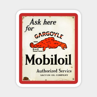 Gargoyle Mobiloil Authorized service sign Magnet