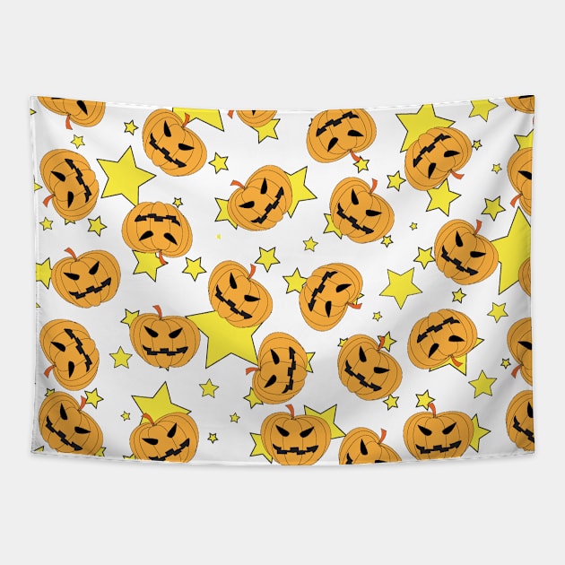 Pumkins with stars Tapestry by GerganaR