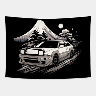 Pimped retro street race car Tapestry