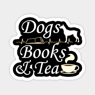 Dogs books & Tea Magnet