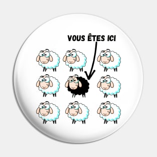 Mouton noir et blanc vous êtes ici Pin