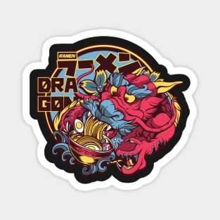 Ramen Eating Dragon Japanese Art Magnet