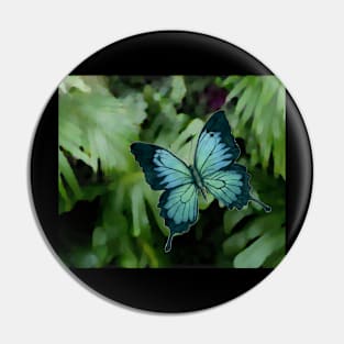 Tropical Blue Ulysses Butterfly Pin