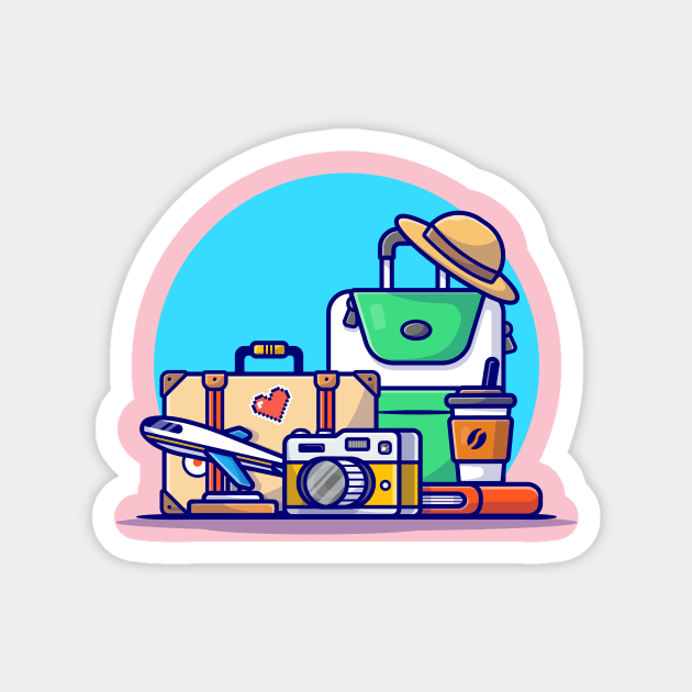 Traveling Time Cartoon Vector Icon Illustration Magnet by Catalyst Labs