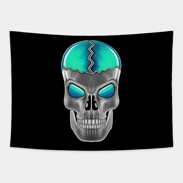 Light blue skull with transparent background Tapestry by Costa Clinic