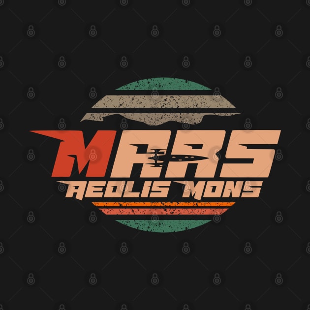 Mars Mount sharp Aeolis Mons logo badge blue sunset by SpaceWiz95