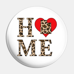 Utah Home Leopard Print Pin