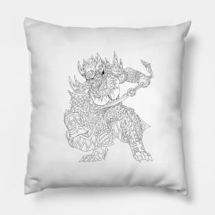 yokai samurai ecopop art Pillow