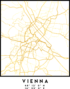 VIENNA AUSTRIA CITY STREET MAP ART Magnet