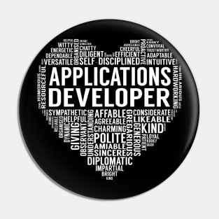 Applications Developer Heart Pin