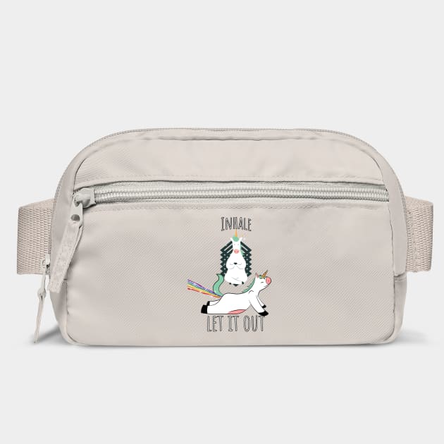 Rainbows and Unicorns funny Yoga design by Luxinda