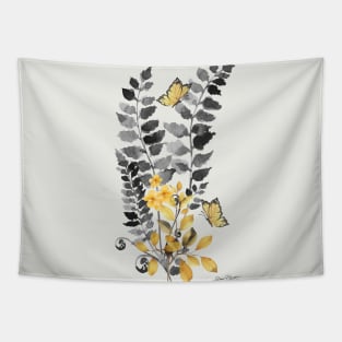 Gold And Black Botanicals D Tapestry