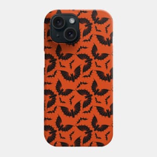 Halloween Bats on Orange Velvet Phone Case