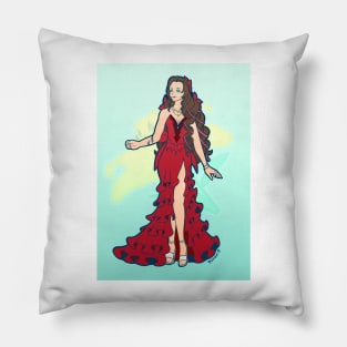 Aerith Gainsborough in her red dress from Final Fantasy VII Remake Pillow