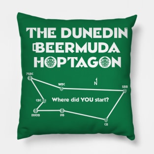 Dunedin Beermuda Hoptagon 2 sided (white ink) Pillow