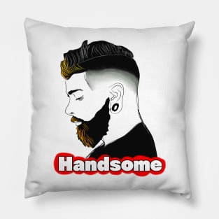 Handsome bearded man Pillow