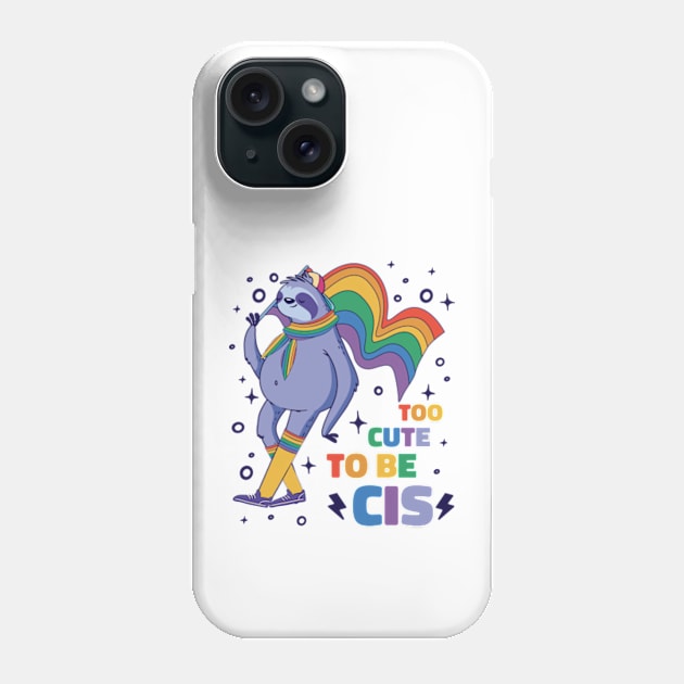 LGBTQ Pride Sloth Rainbow Flag Phone Case by AimArtStudio