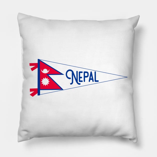 Nepal Flag Pennant Pillow by zsonn