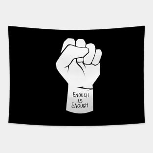 simple white clenched raised fist Tapestry