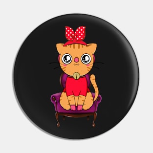 Cat on Chair Halloween Cat Pin