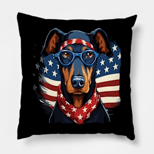 Patriotic Doberman Pillow