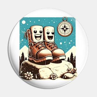 Happy Trails Hiking Boots Adventure Awaits Pin