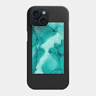 “Aqua Cavern” Alcohol Ink Abstract Phone Case