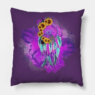 Purple Sunflower Splash Pillow