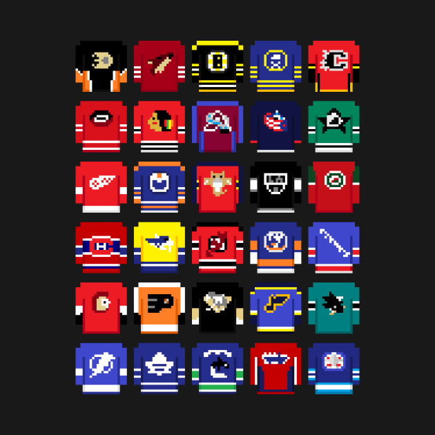 8-Bit Hockey Jerseys by Alcreed