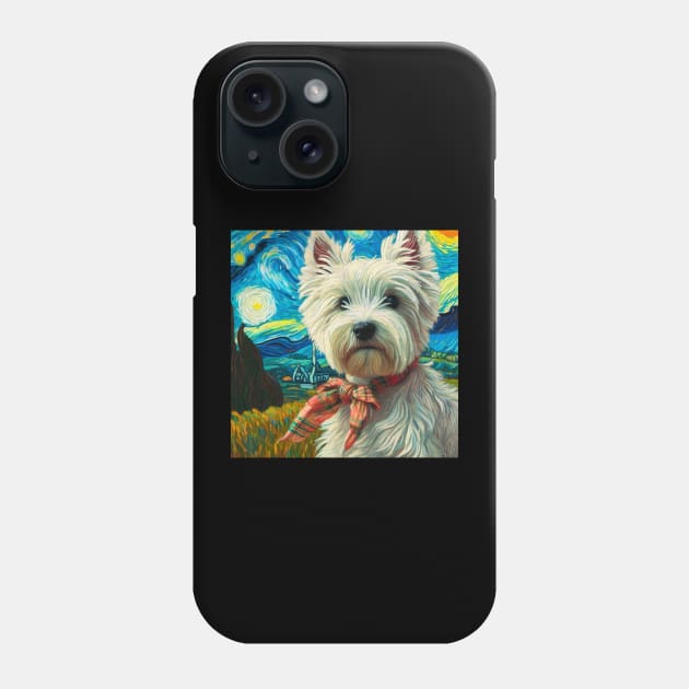 Fashionable Westie - Square - West Highland Terrier Phone Case by Star Fragment Designs