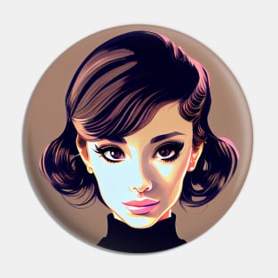 Audrey Hepburn, Confident Witty Fun Flirty Smart Actress, Elegant Classic Beauty Pin