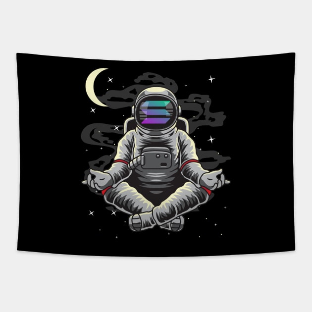 Astronaut Yoga Solana Coin To The Moon Crypto Token Cryptocurrency Wallet Birthday Gift For Men Women Kids Tapestry by Thingking About