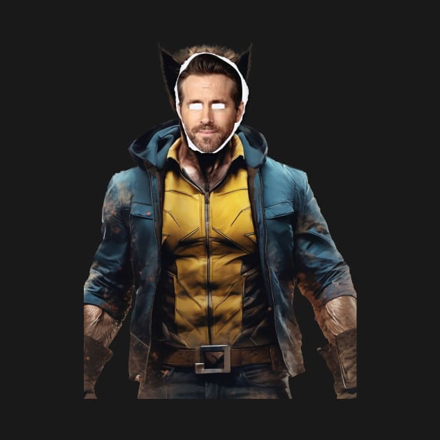 Wolverine wearing Ryan Reynolds face by AriesThreads